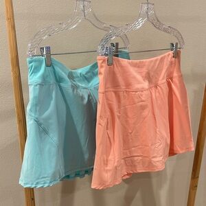 Amazon Women's Tennis Skirt Set (2)- Aqua and Peach